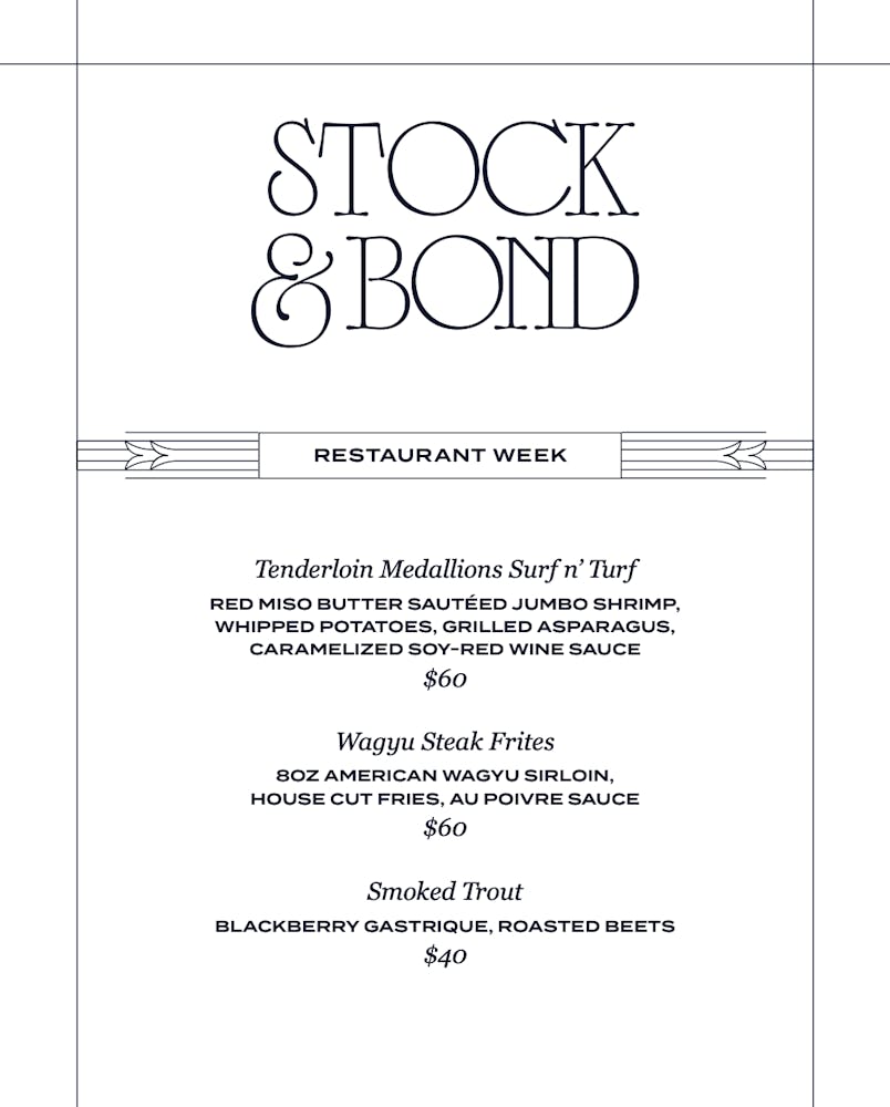 OKC Restaurant Week at Stock & Bond, Oklahoma City, OK