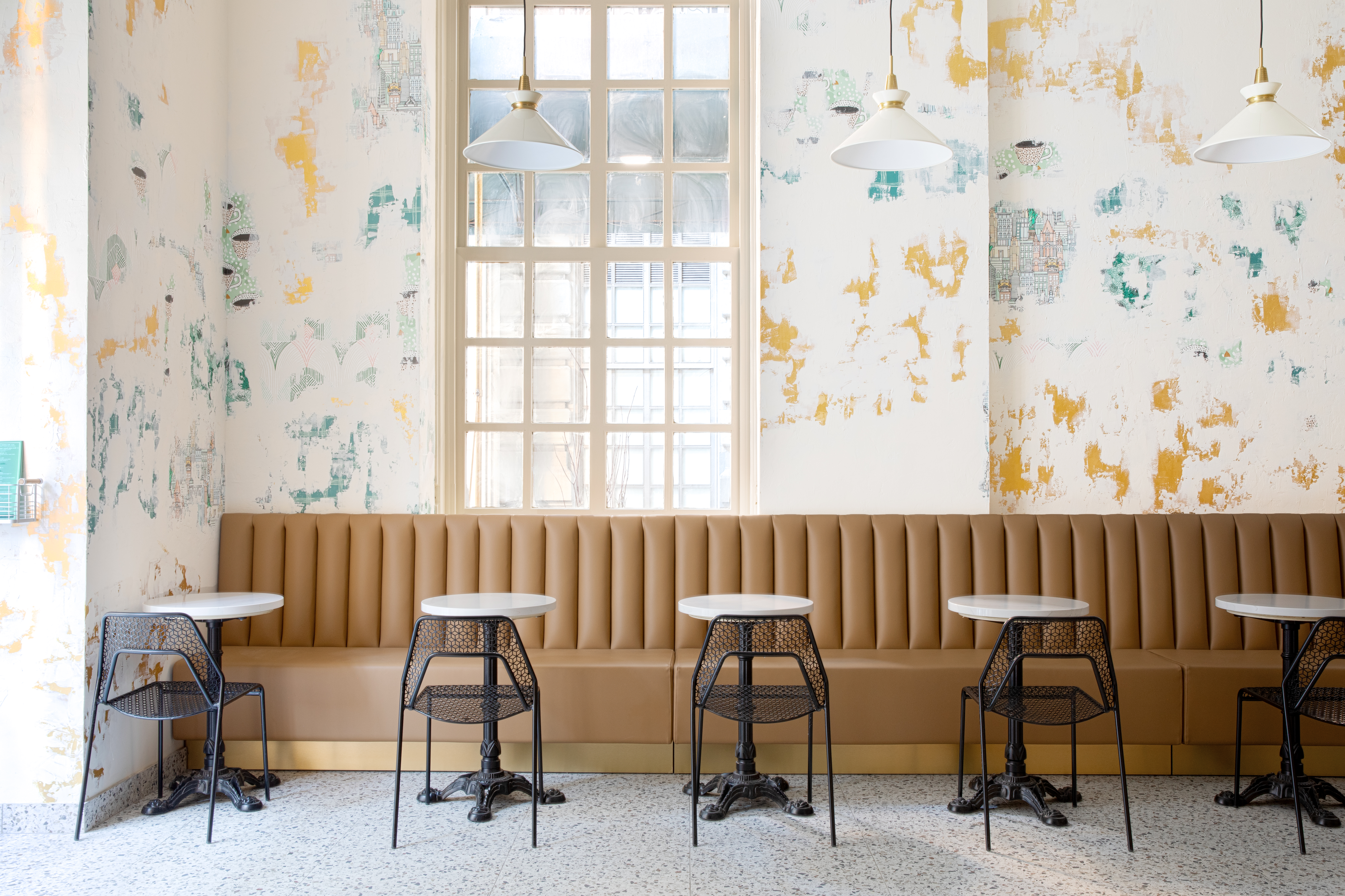 a chair sitting in front of a window