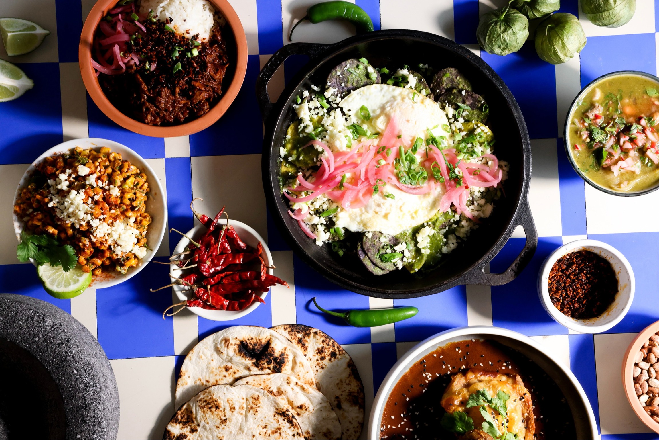 a pan of food on a table
