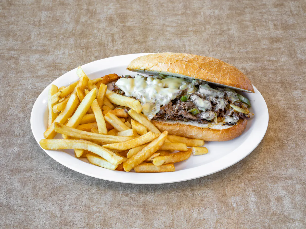 a sandwich and fries on a plate