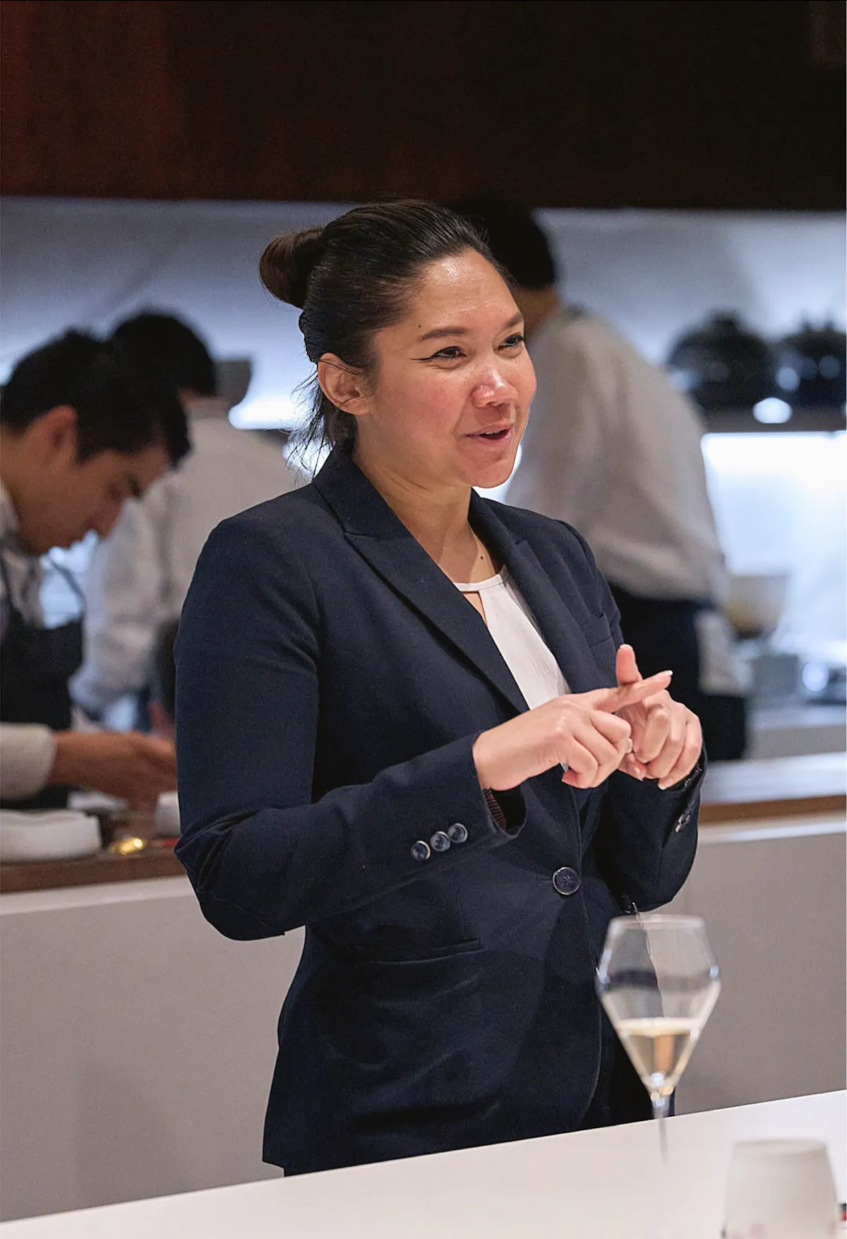 a woman in a suit
