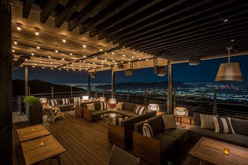 patio with string lights