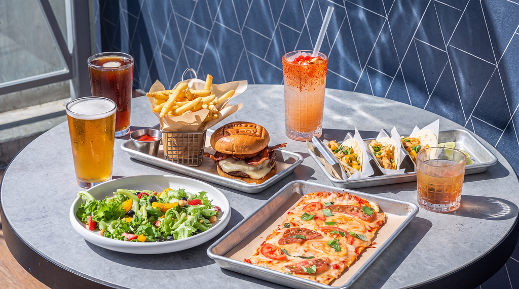 a table with food on it
