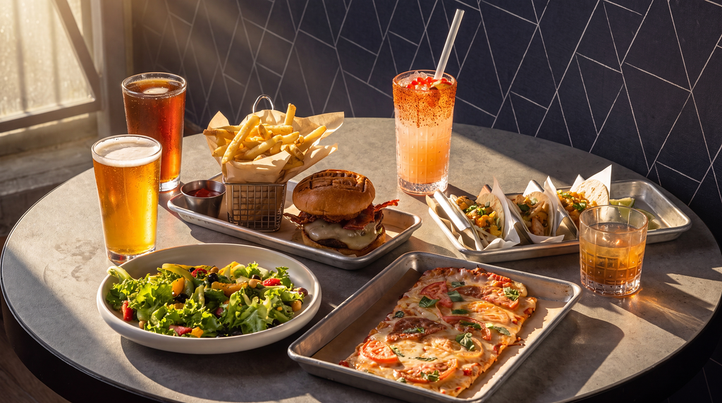 a table with food on it