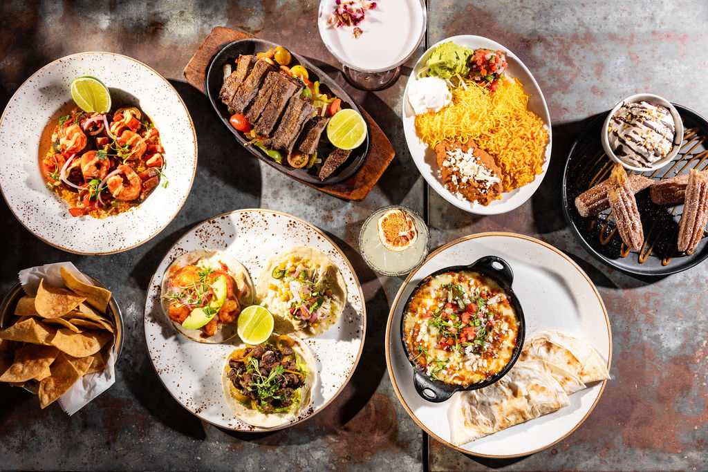 a table full of food