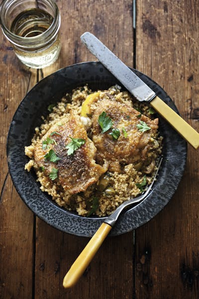 JANUARY 20 AT 4PM PT/7PM ET BRAISED CHICKEN THIGHS WITH GREEN OLIVE