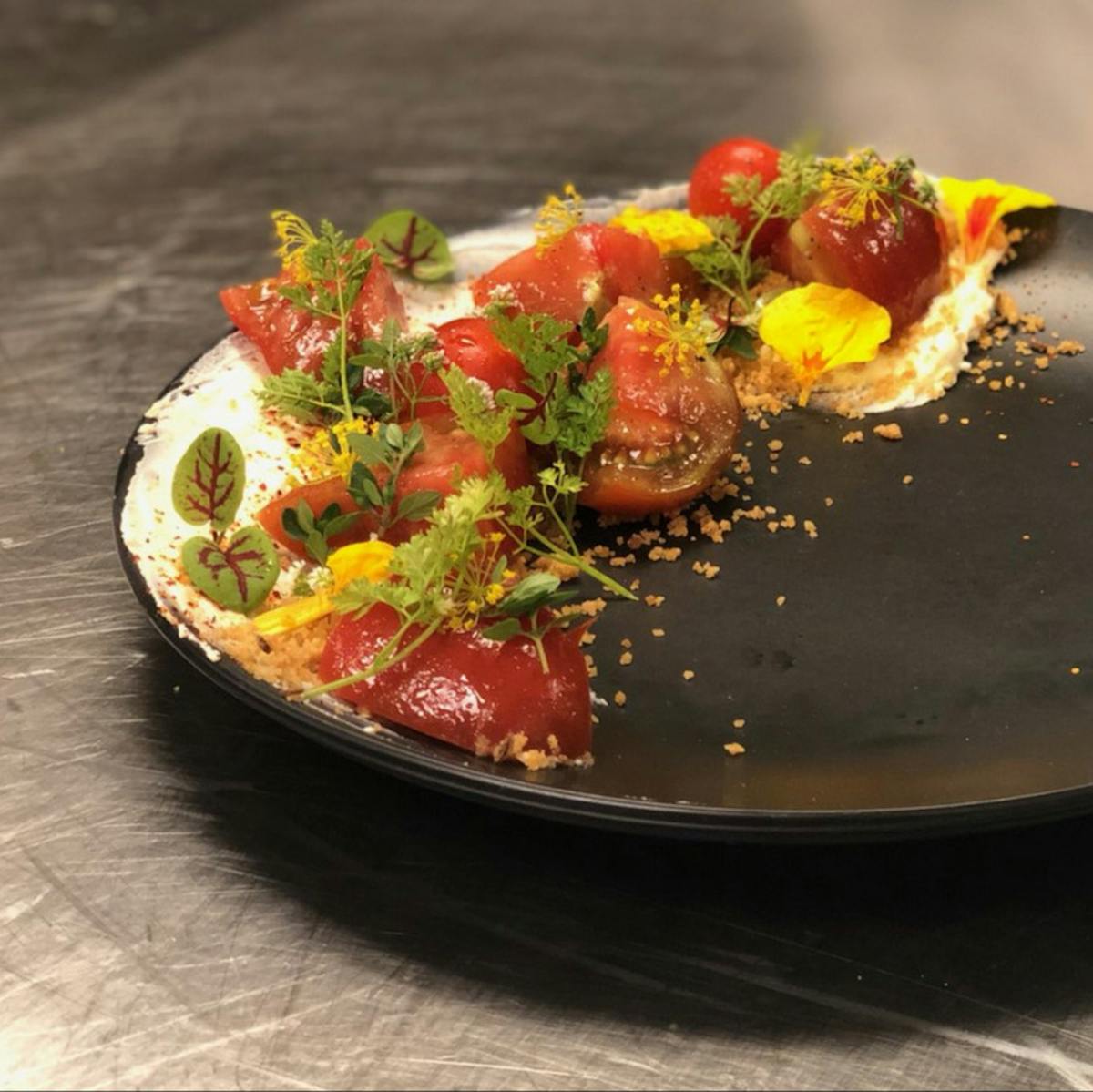 a pan of food on a plate