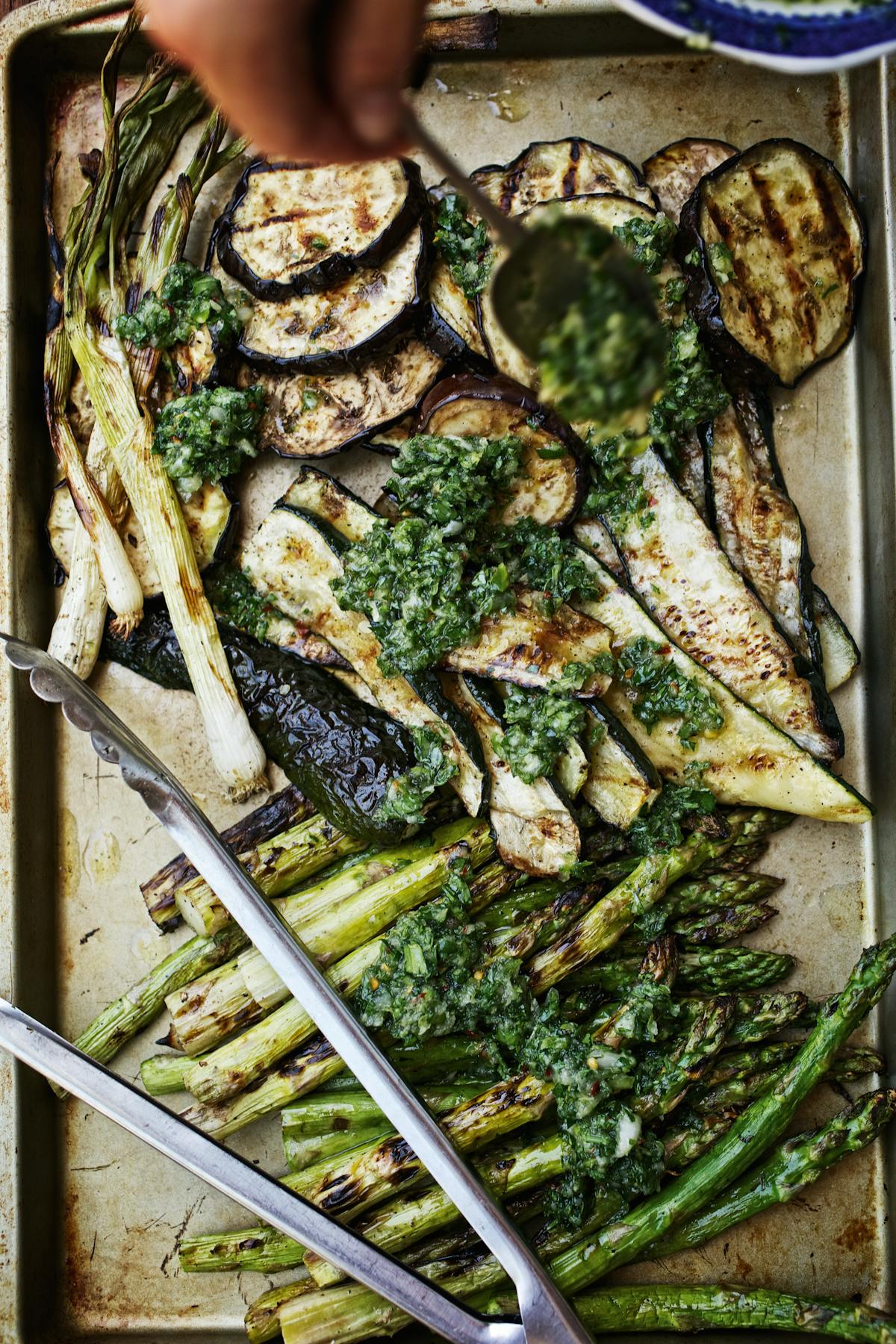 a plate of food with broccoli