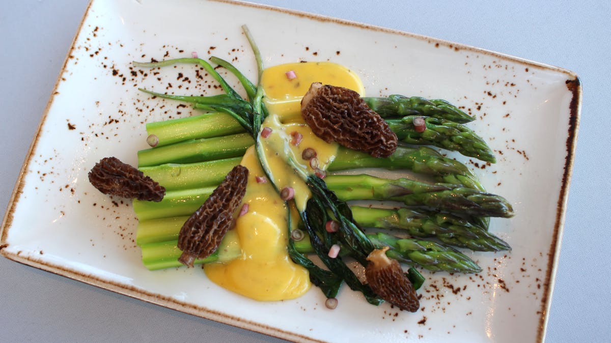 a plate of food with broccoli