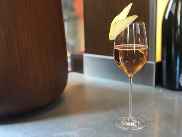 a close up of a wine glass