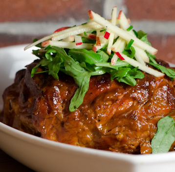 a close up of a plate of food