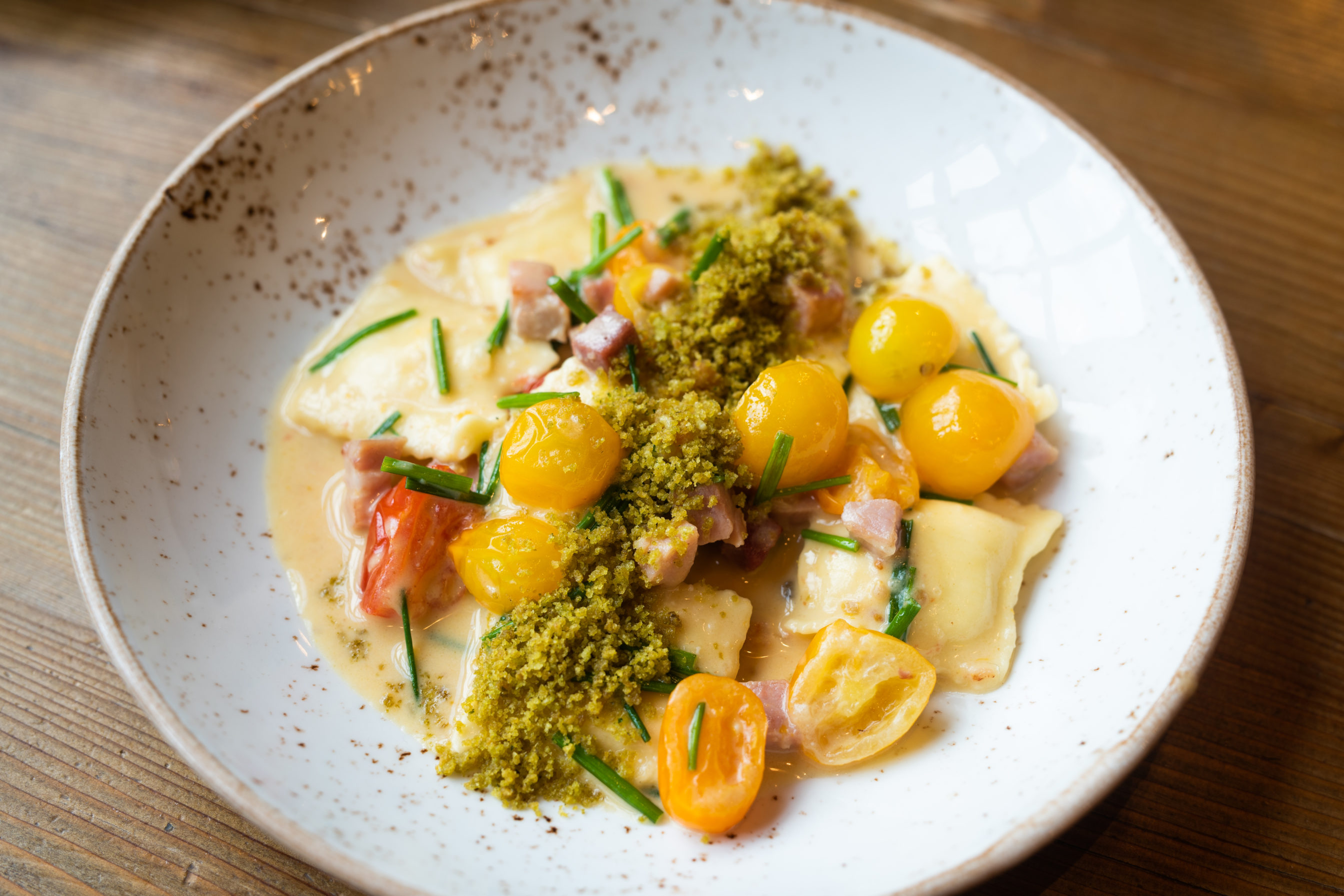 a plate of food on a table