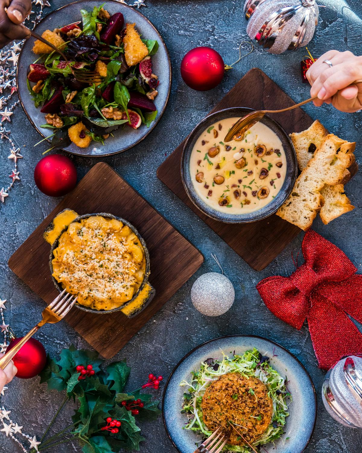 a table full of food