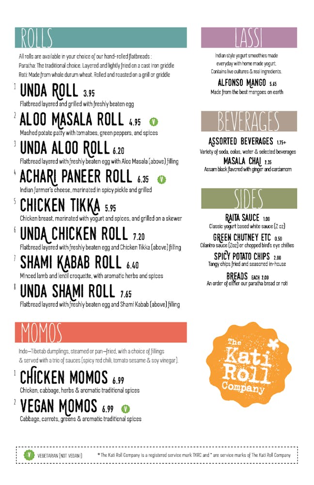 Menus The Kati Roll Company Add a bit of spice to your day at hot indian. menus the kati roll company