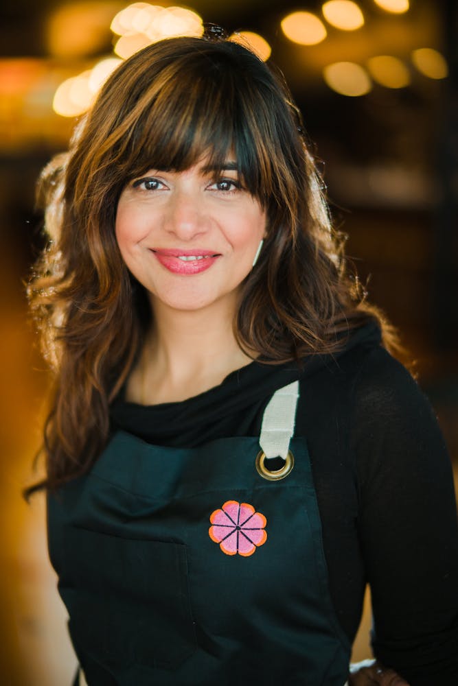 a woman smiling for the camera