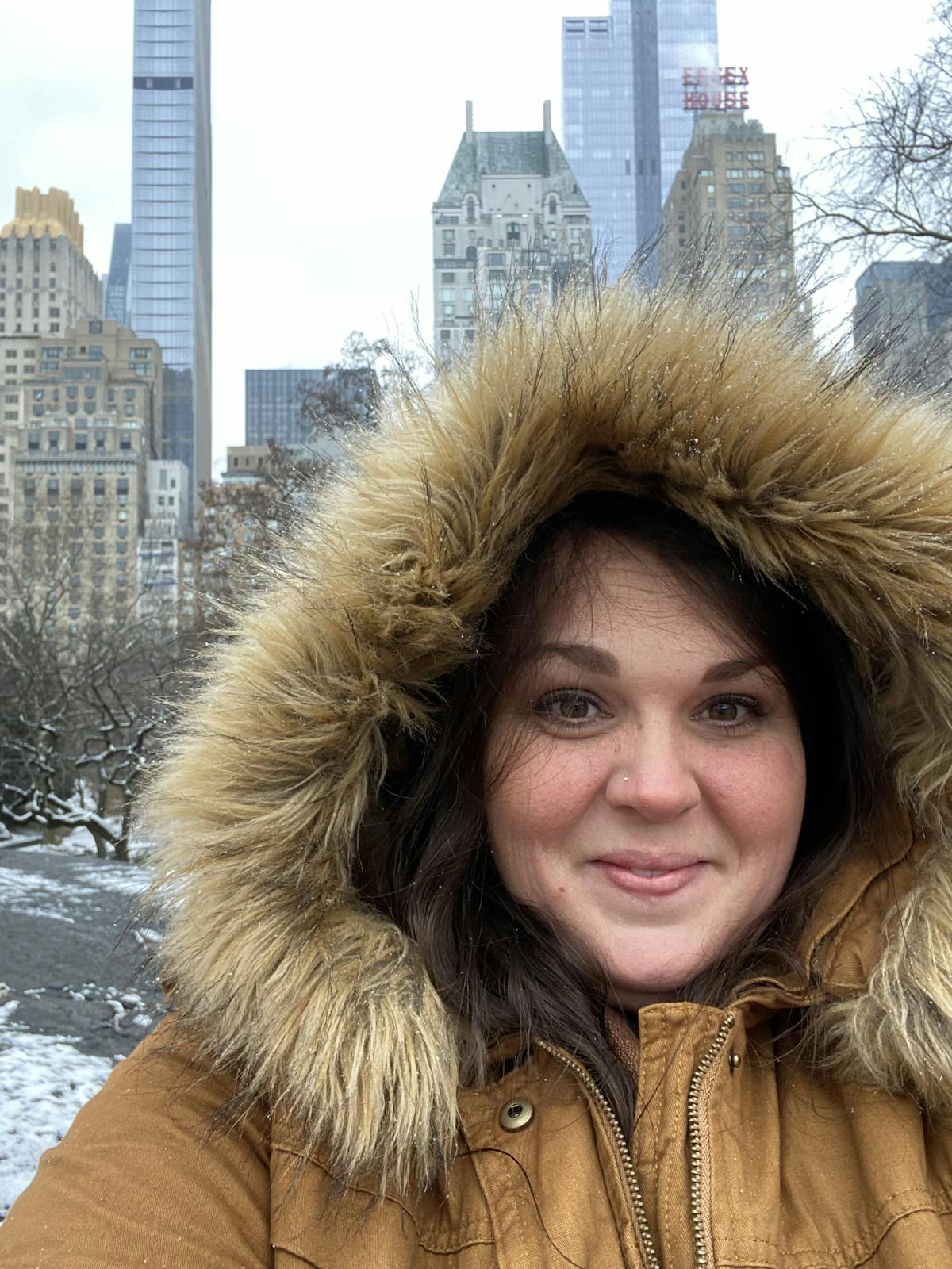 a person taking a selfie in a city