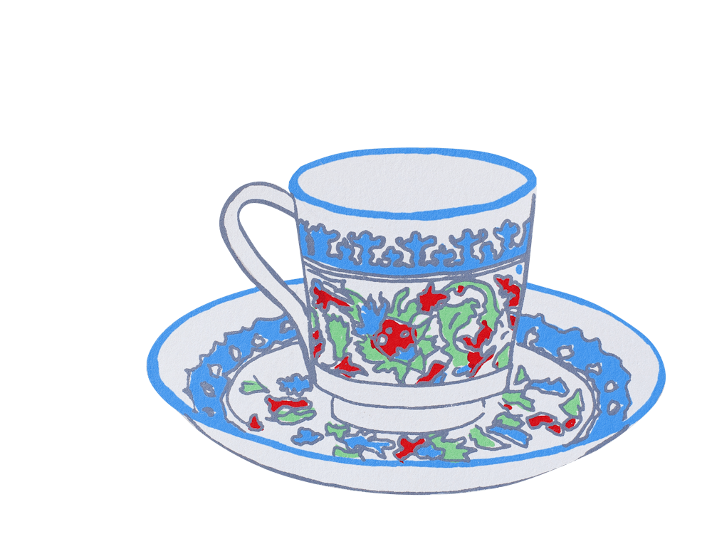 a cup of coffee on a table