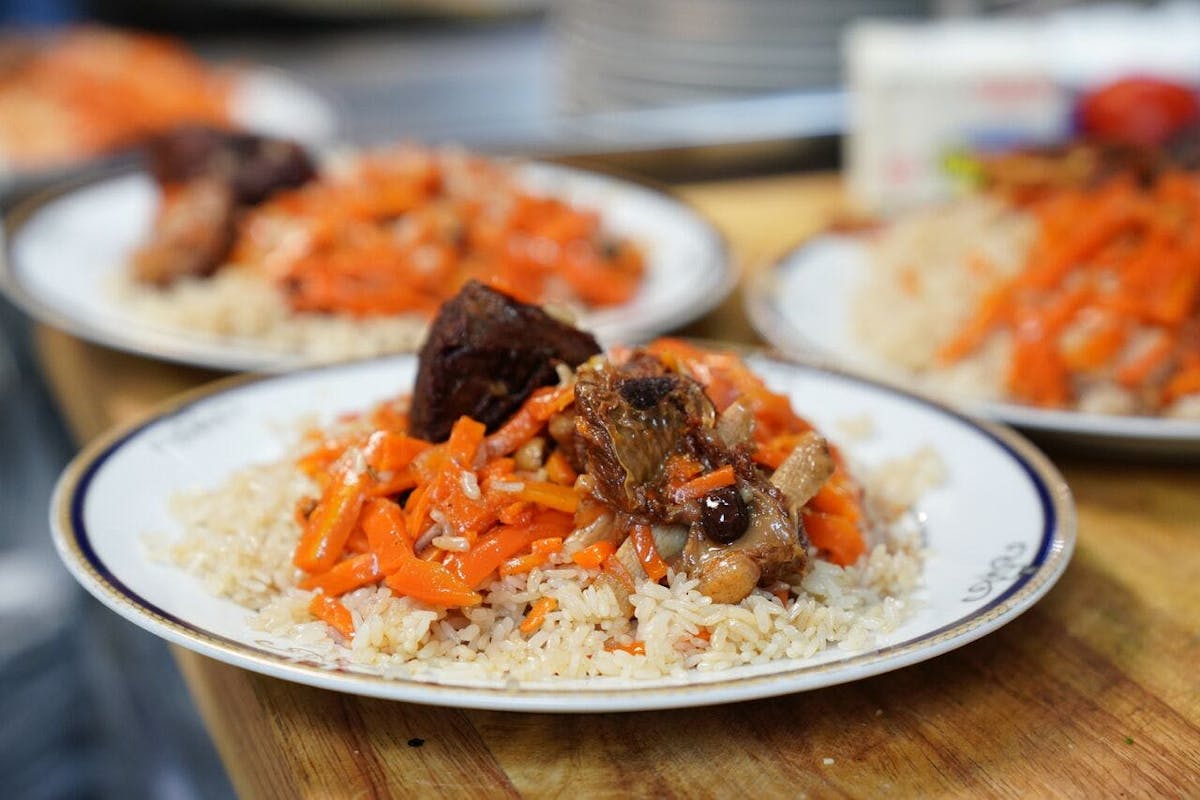 a plate of food on a table