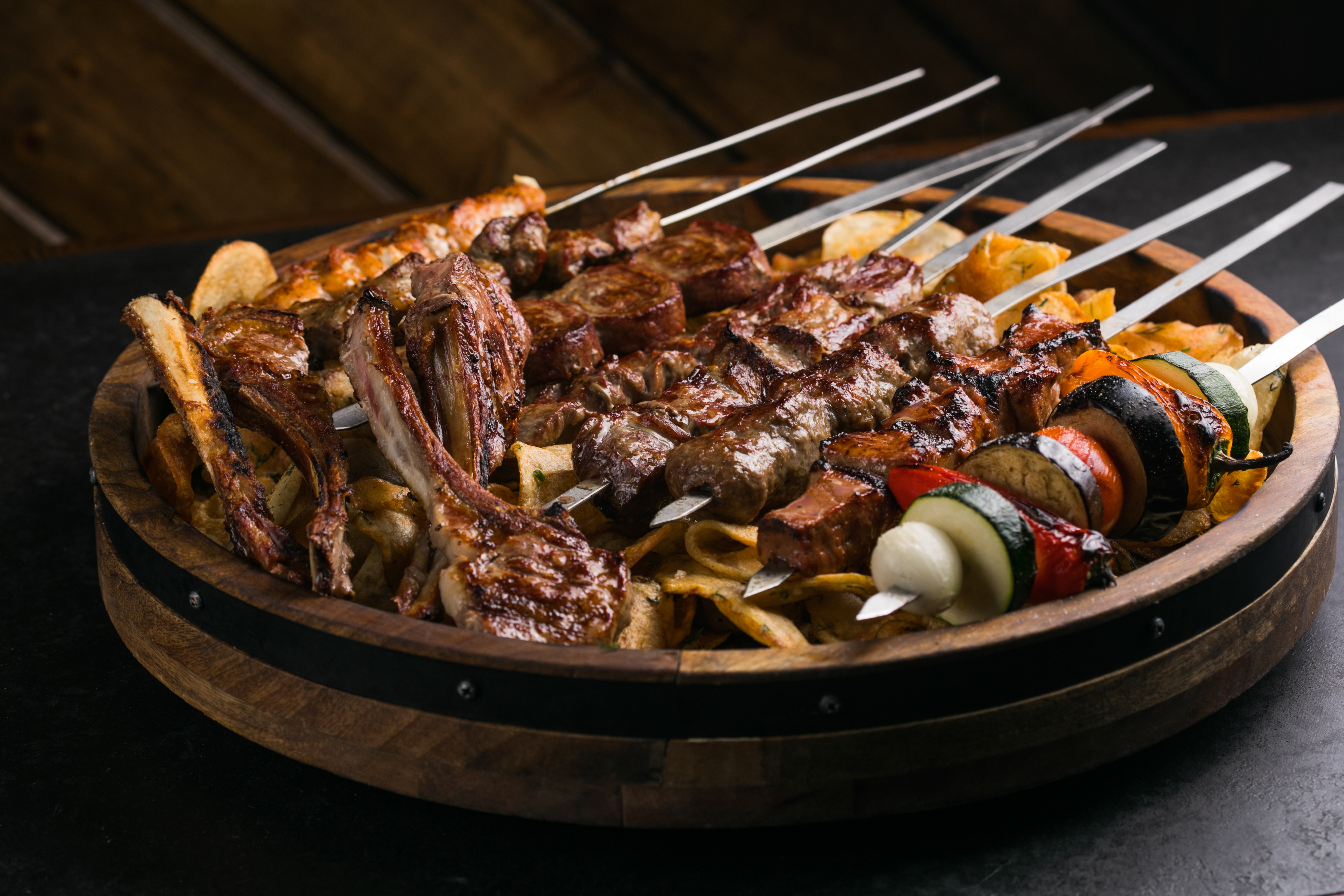 a pan of food on a table