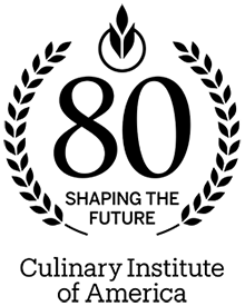 The Culinary Institute of America 80th anniversary logo.
