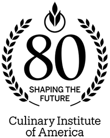 The Culinary Institute of America 80th anniversary logo.