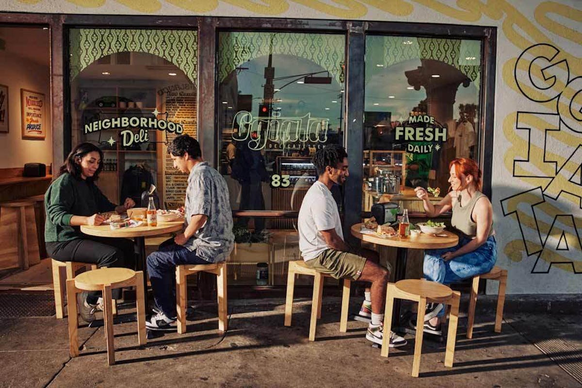 a room with tables and chairs