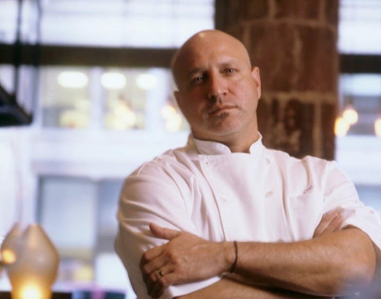 Tom Colicchio in a white shirt