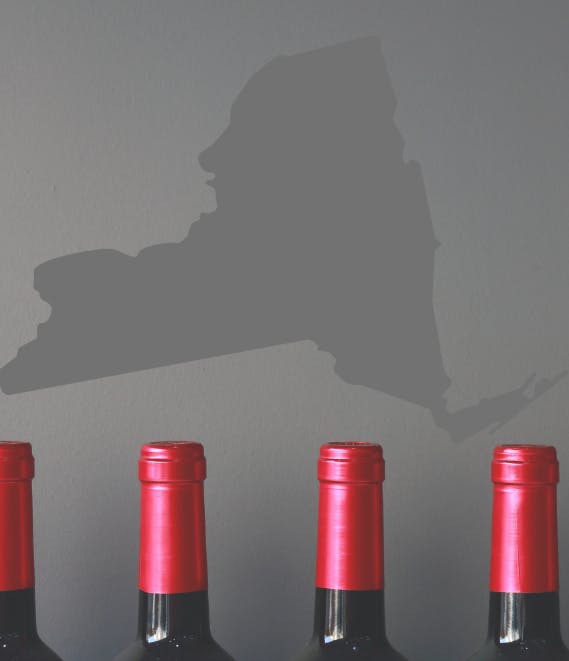 wine tops below the state of New York