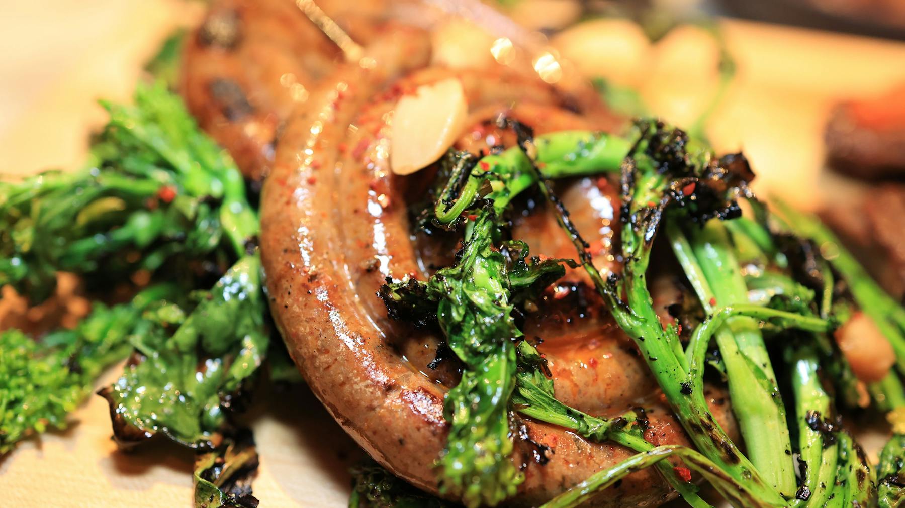 a close up of a plate of food with broccoli