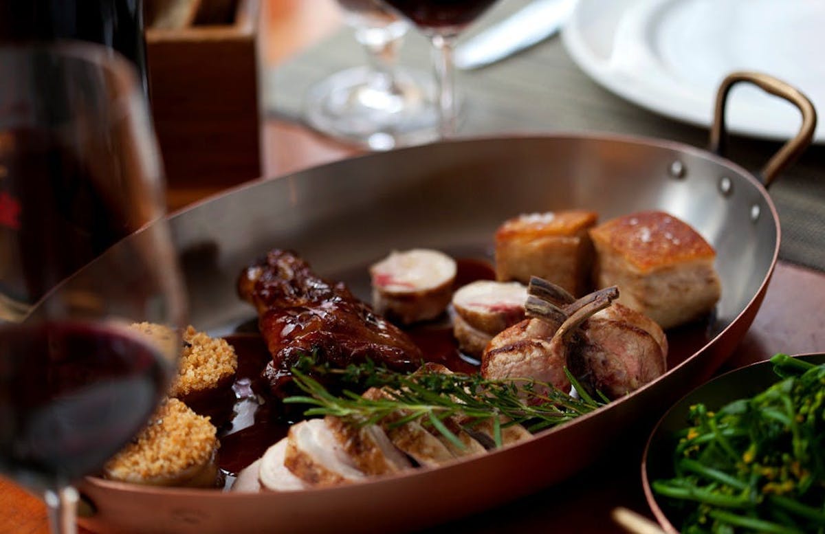 a bowl of food on a table