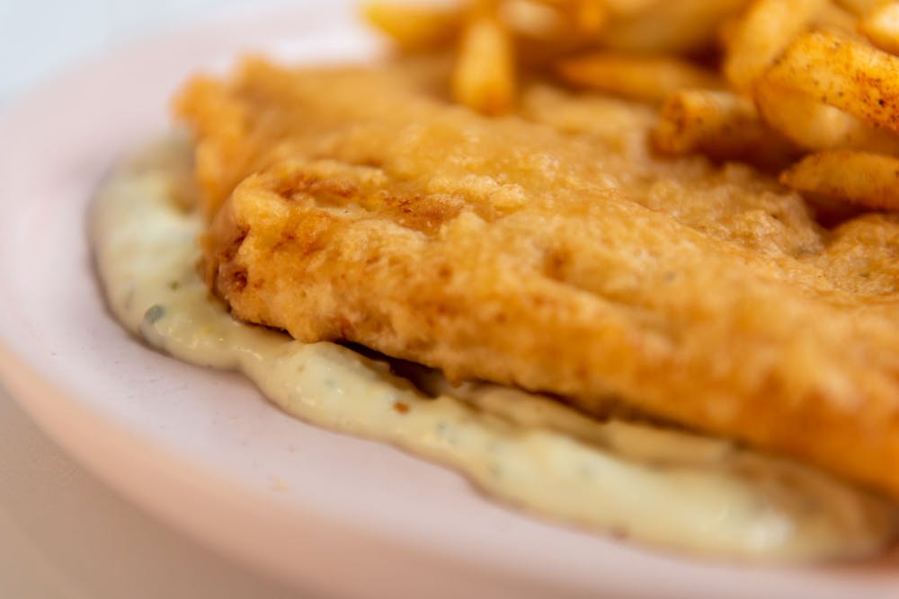 a close up of food on a plate