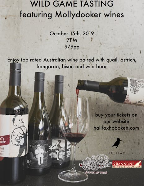 WILD GAME TASTING FEATURING MOLLYDOOKER WINES Halifax