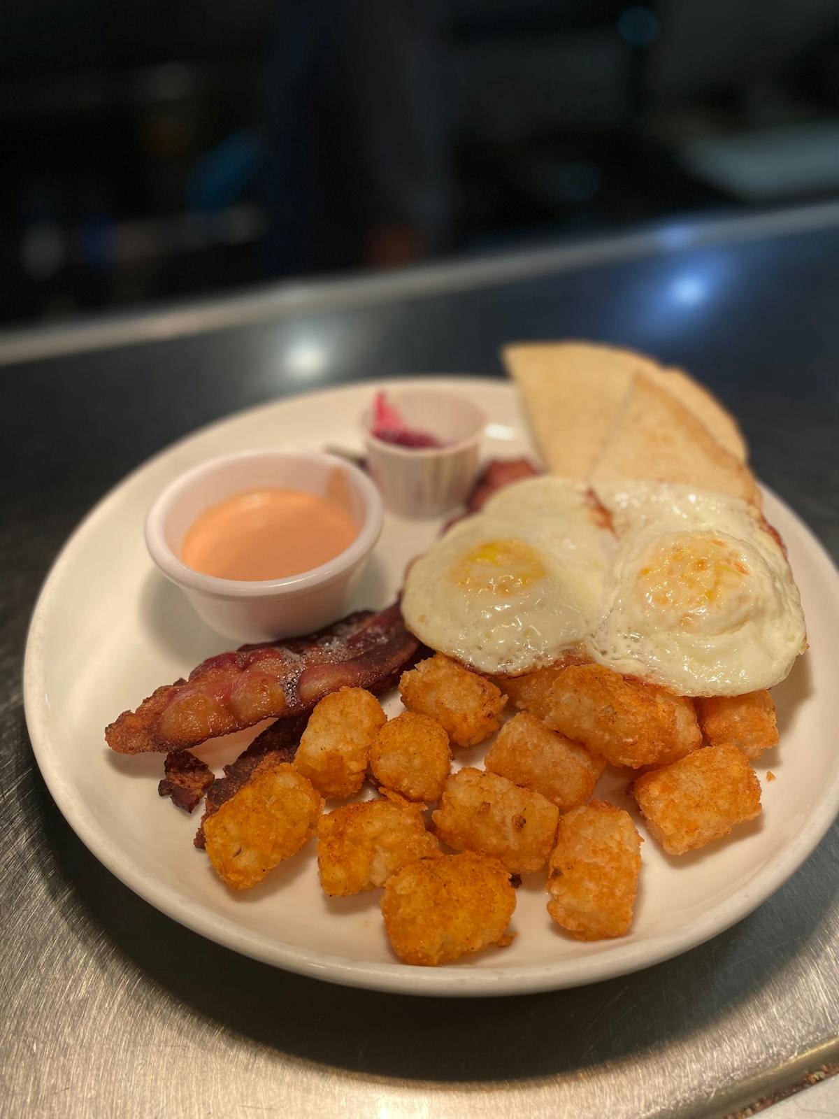 a plate of food on a table