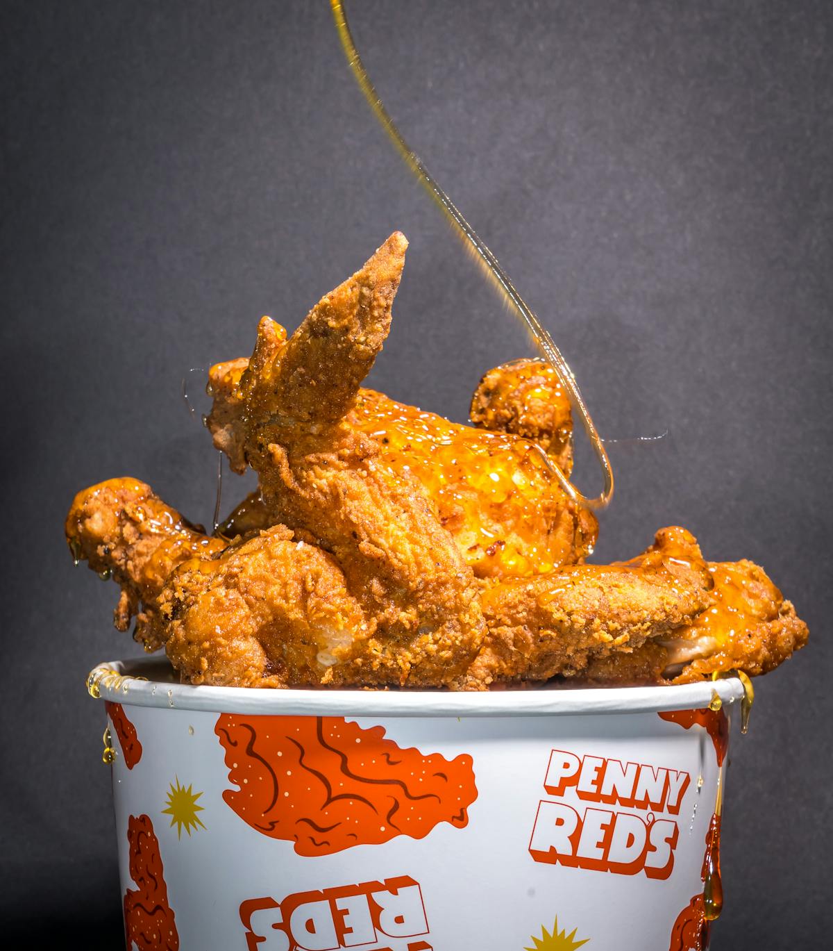 a bucket of fried chicken
