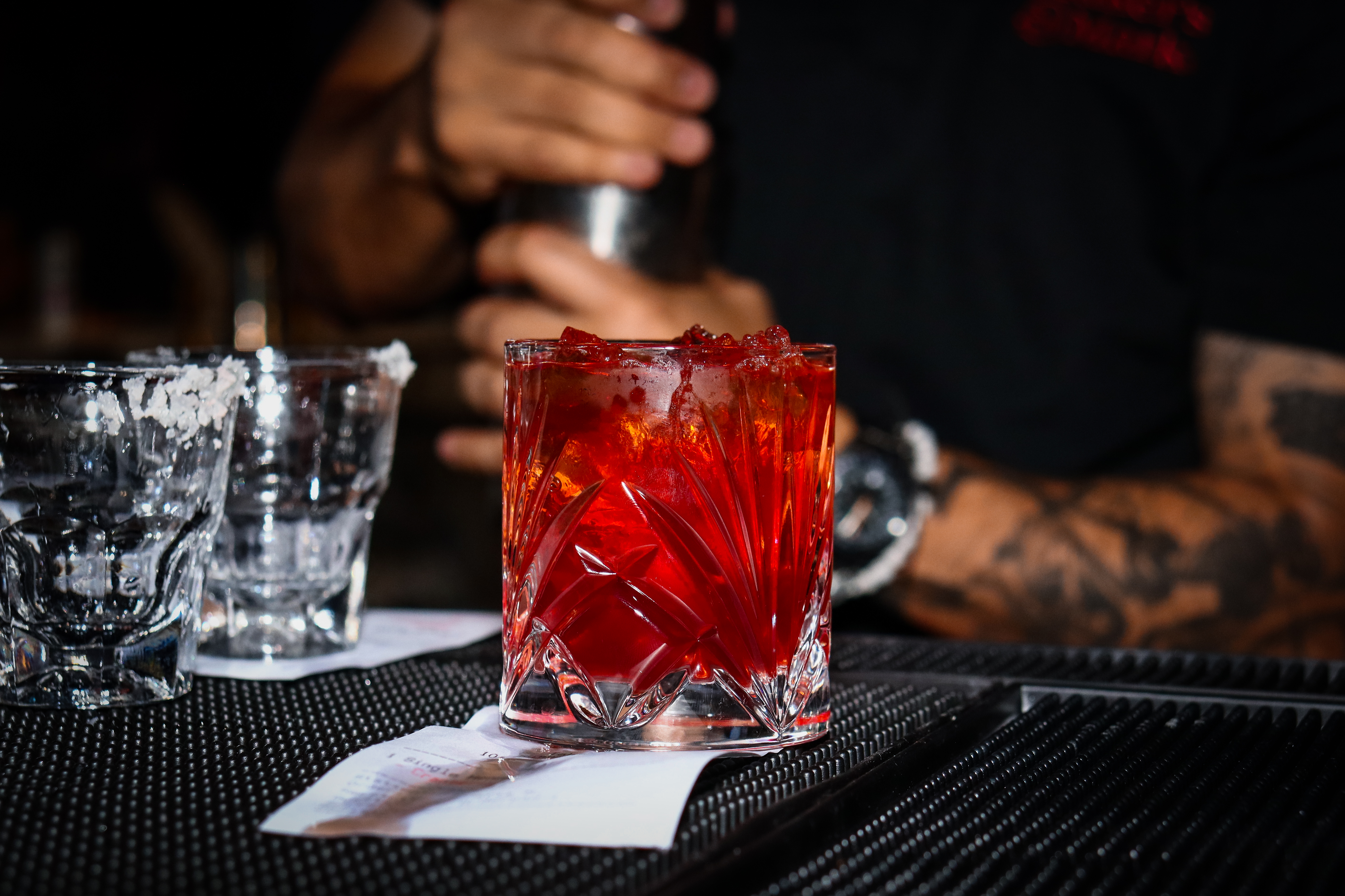 a glass of beer on a table