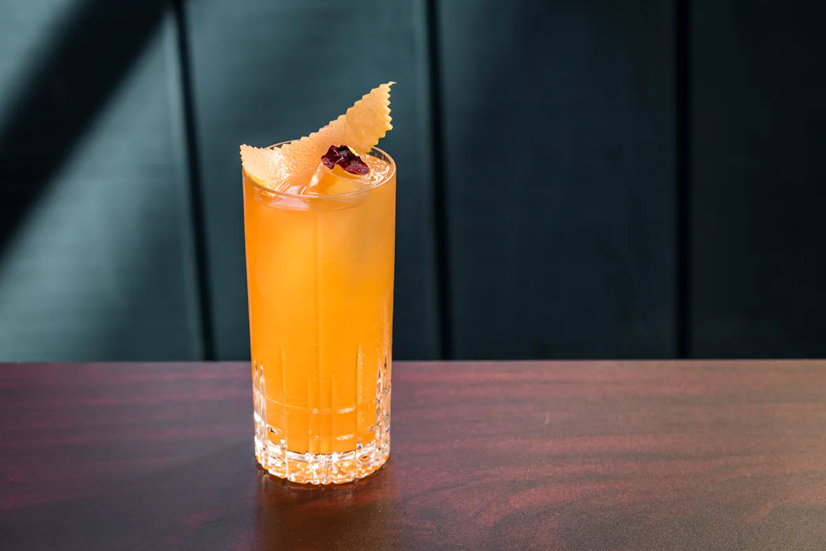 a glass of orange juice