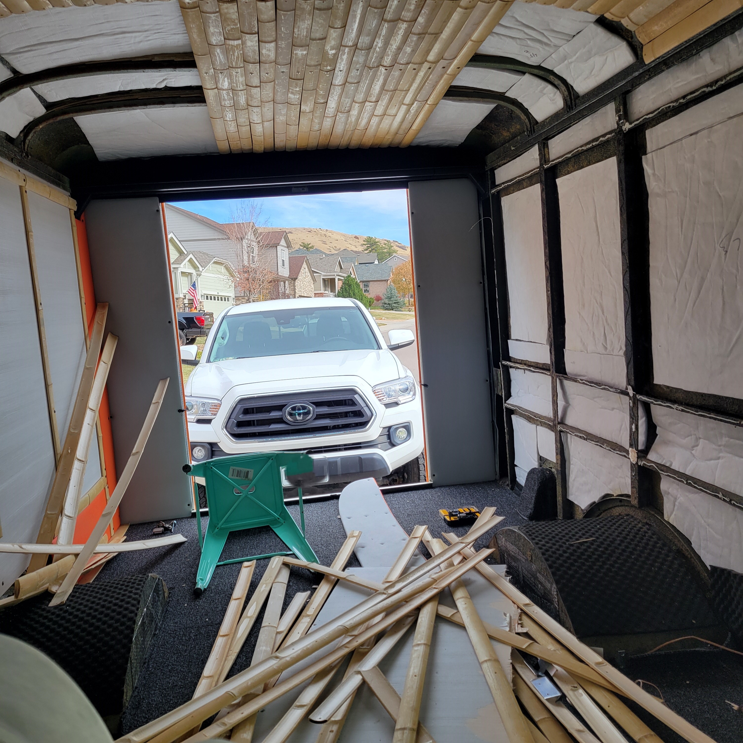 a chair sitting in front of a window