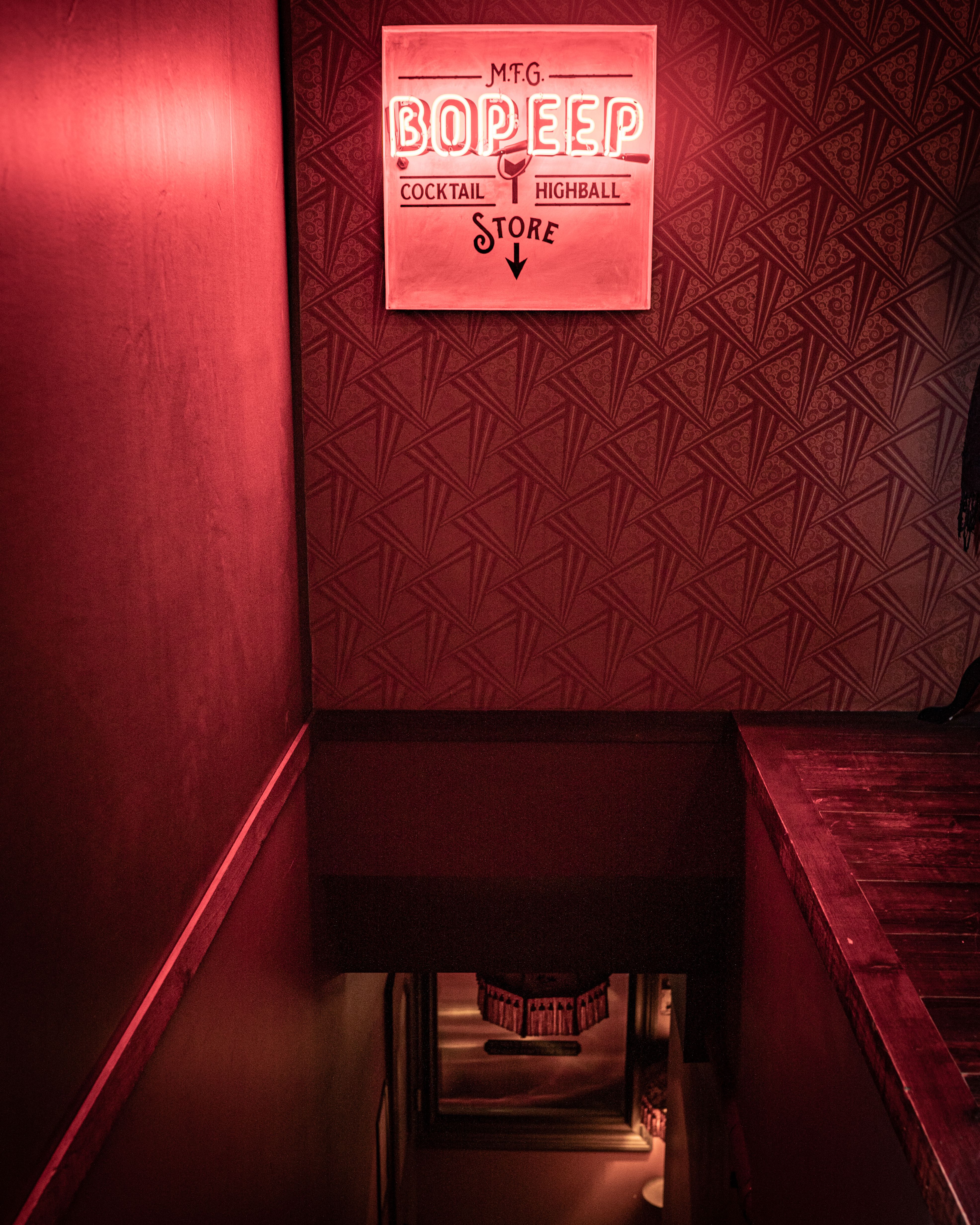 a sign on the corner of a room