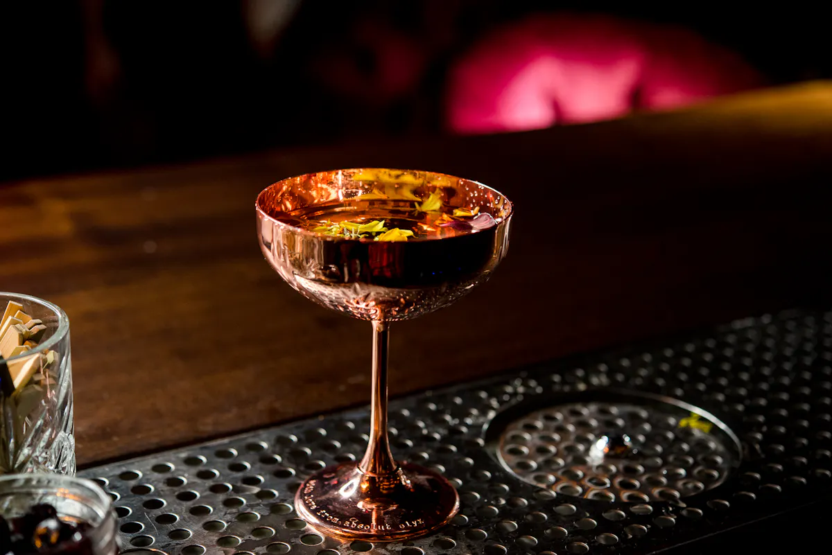 a close up of a drink
