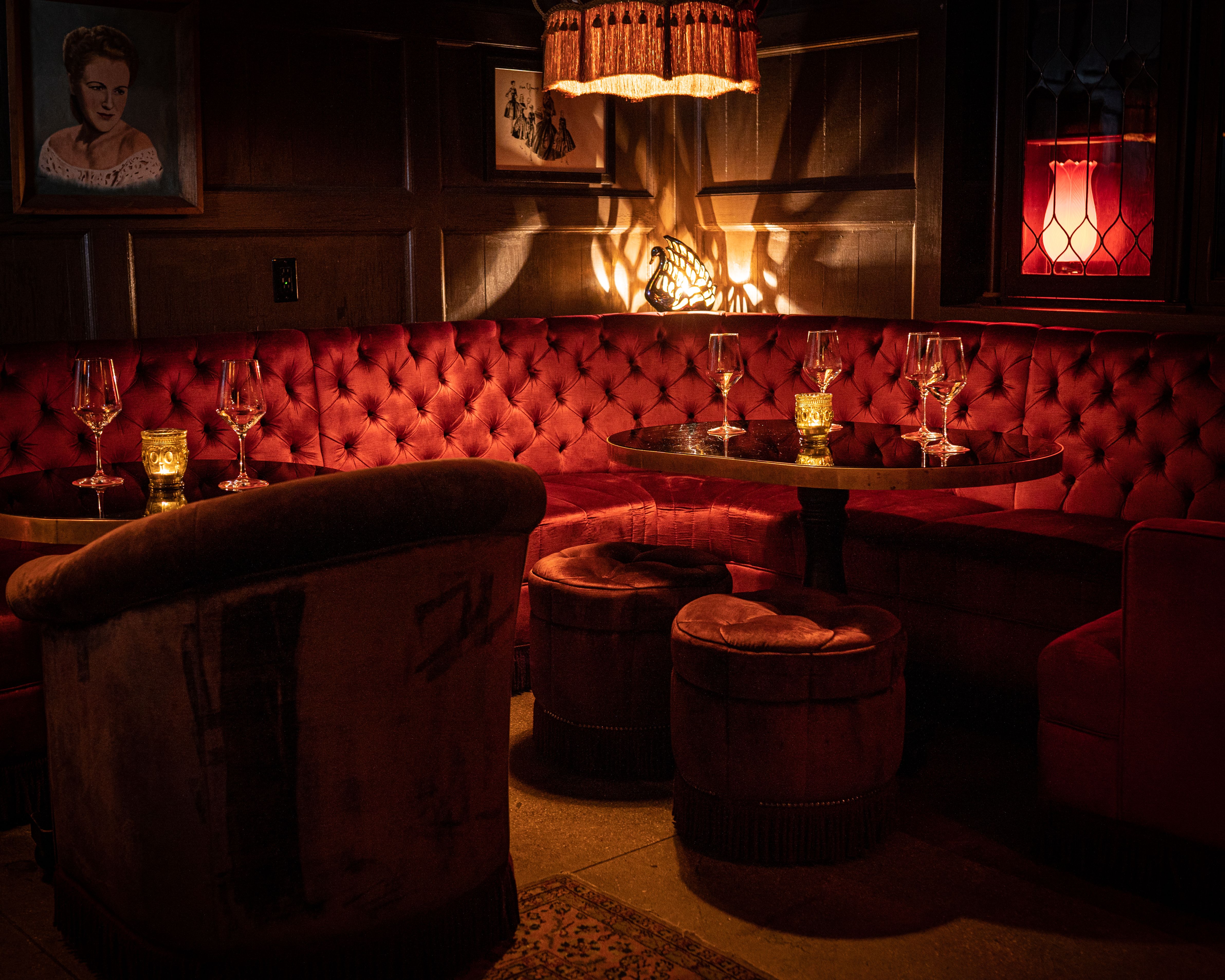 a fire place sitting in a room