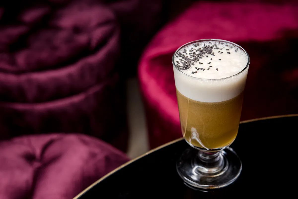 a close up of a drink