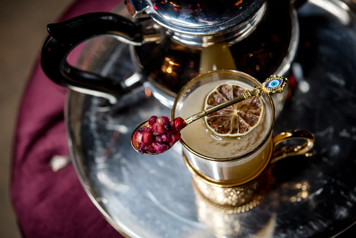a close up of a drink