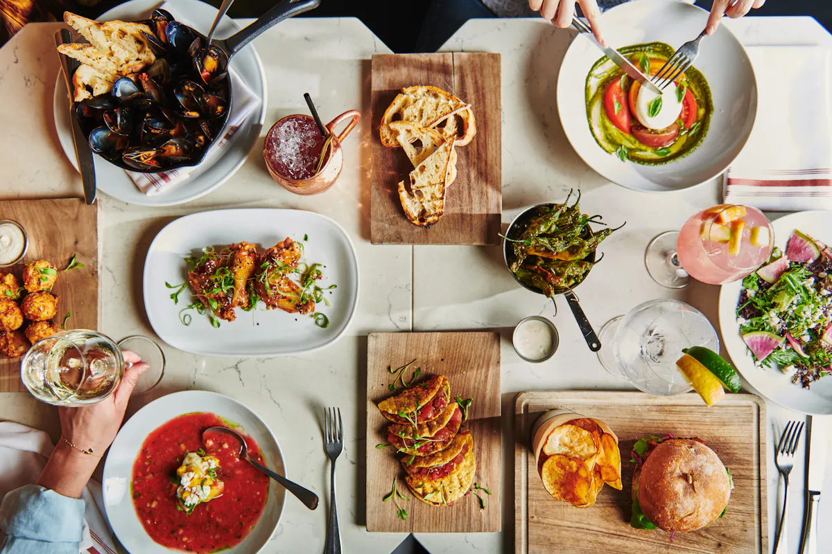a bunch of different types of food on a plate