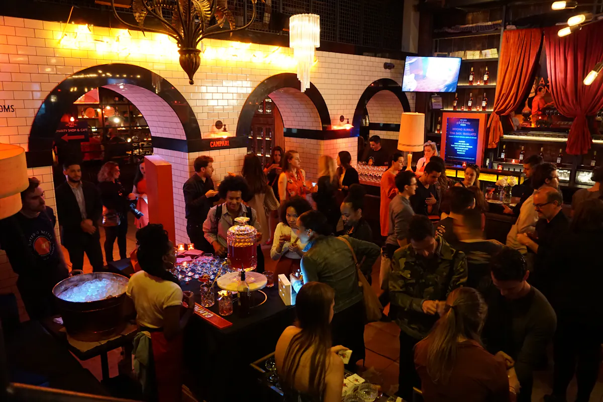 people on the bar area