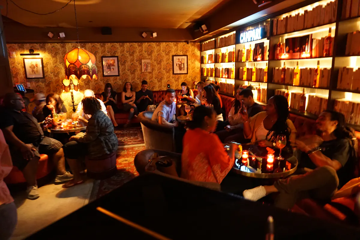 people eating in a restaurant
