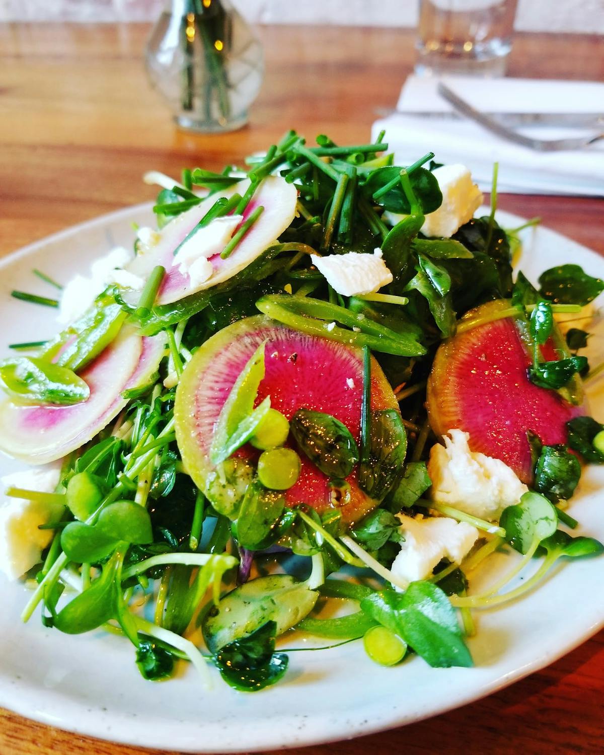 a plate of food on a table