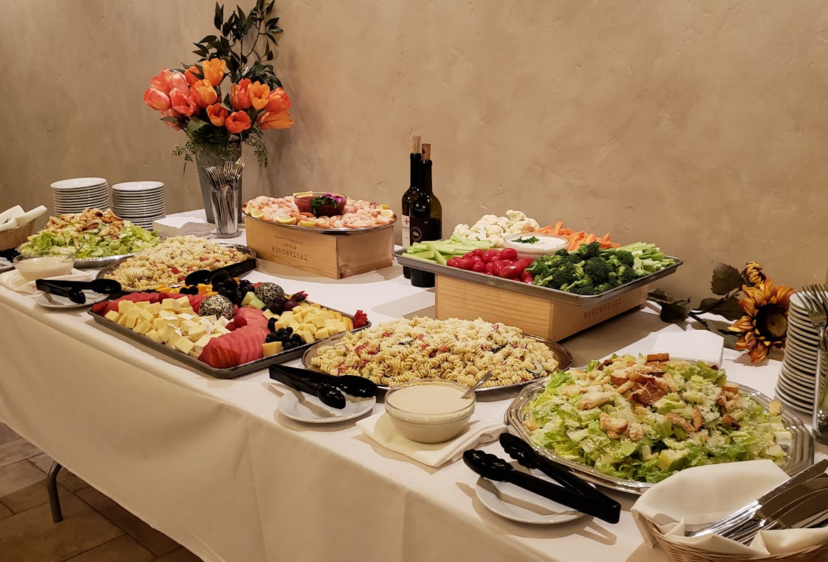 a bunch of food sitting on a table