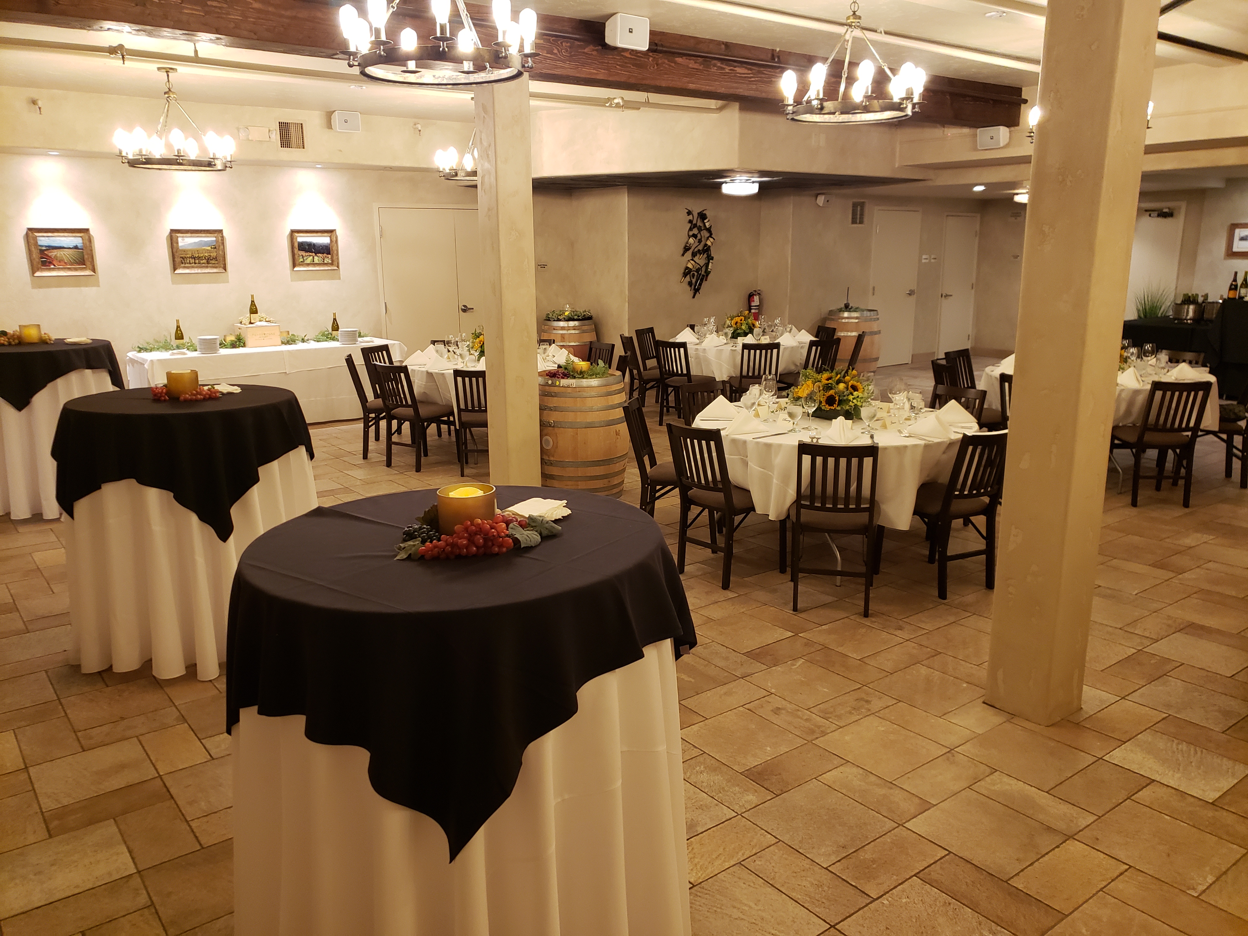 a room filled with furniture and a table