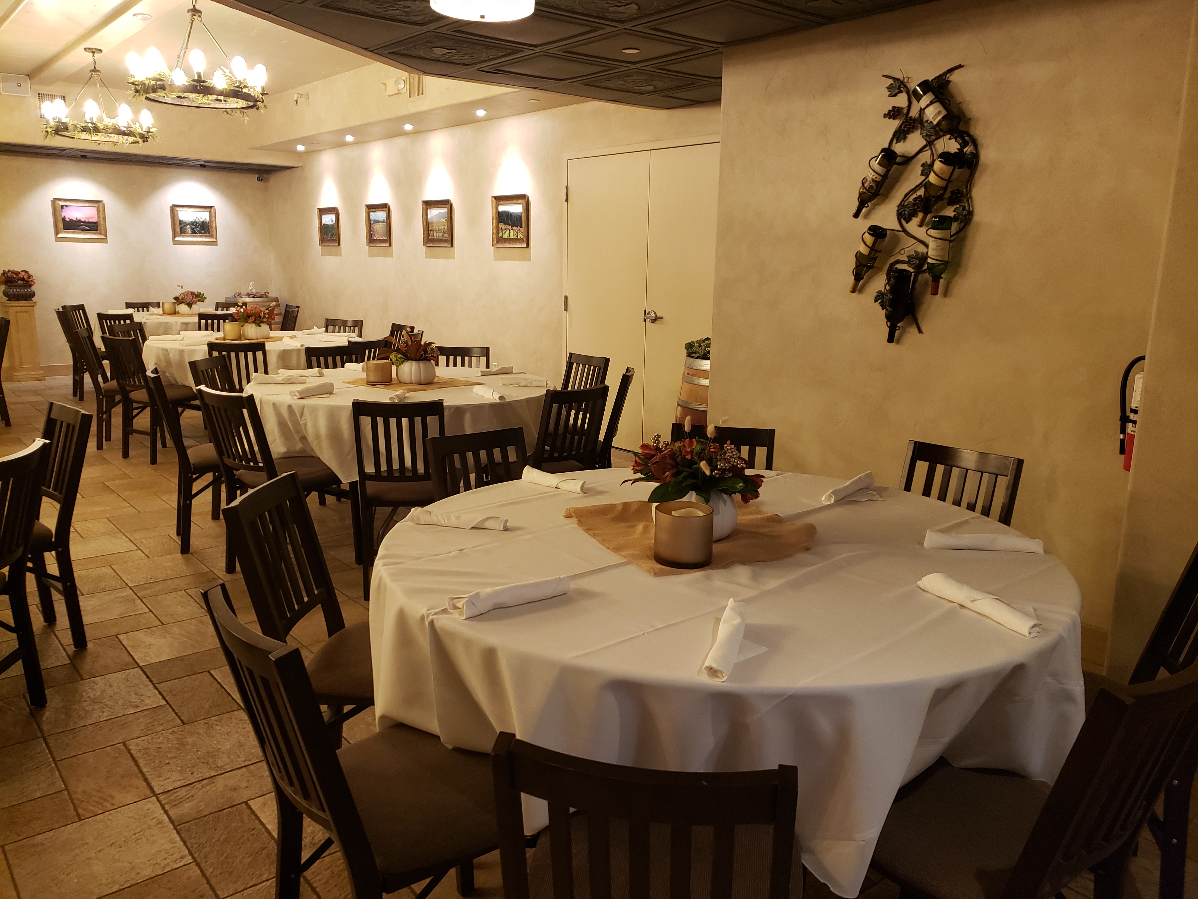 a kitchen with a table in a restaurant