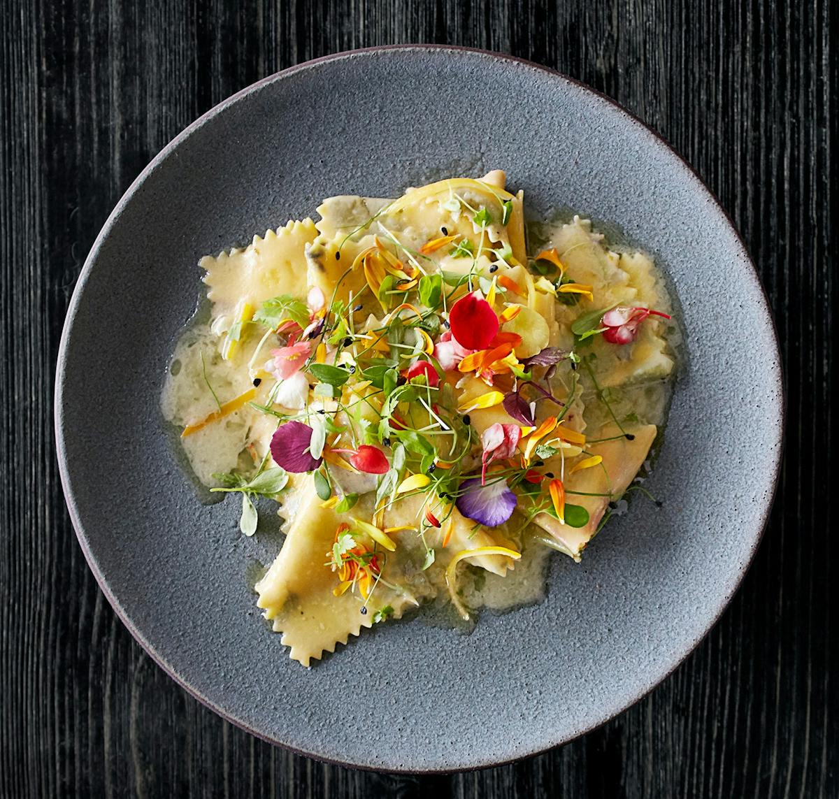 a bowl of food on a plate